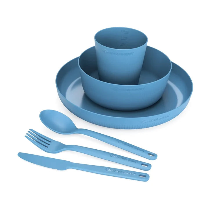 Sea To Summit Camp Dinnerware Set w/Mesh Sack - (6 Piece, 1 Person) Cendre Blue