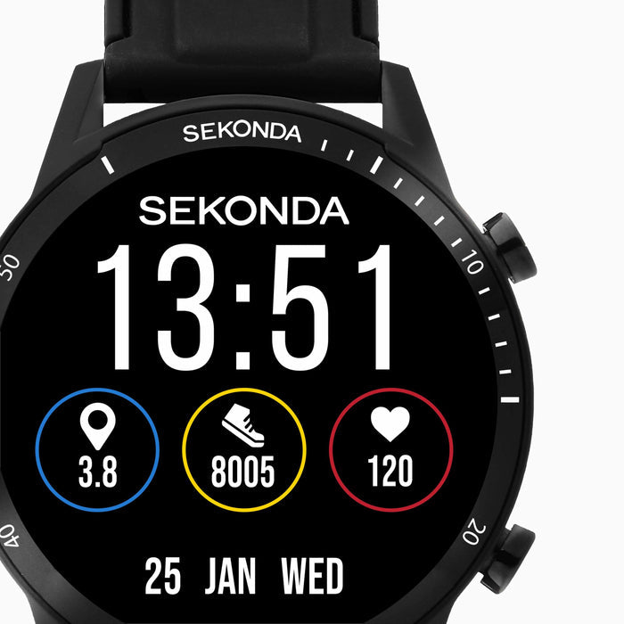 Sekonda Active Go Smart Watch - Black Case and Silicone Strap