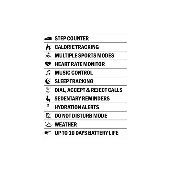 Sekonda Active Go Smart Watch - Black Case and Silicone Strap