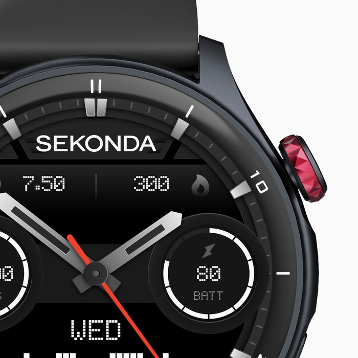 Sekonda Active Pro GPS Smart Watch - Black Alloy Case & Black Silicone Strap