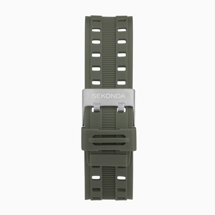 Sekonda Crossfell Digital Men's Watch - Black Plastic Case & Khaki Green Strap