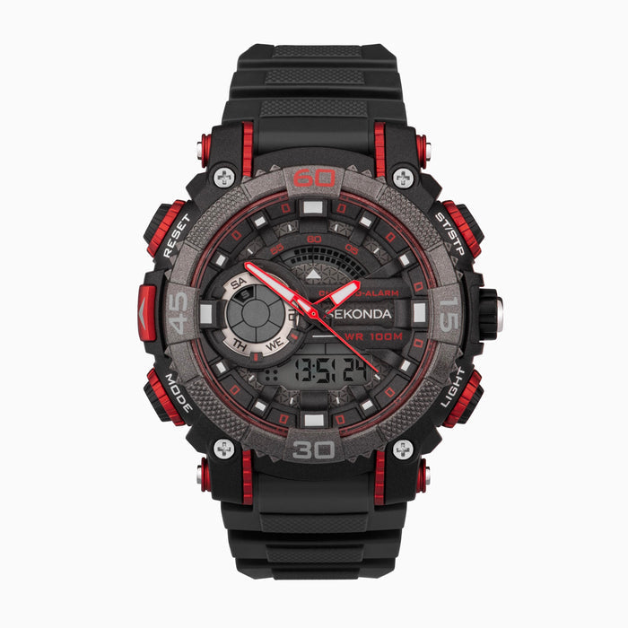 Sekonda Malvern Digital Men's Watch - Black Plastic Case & Strap