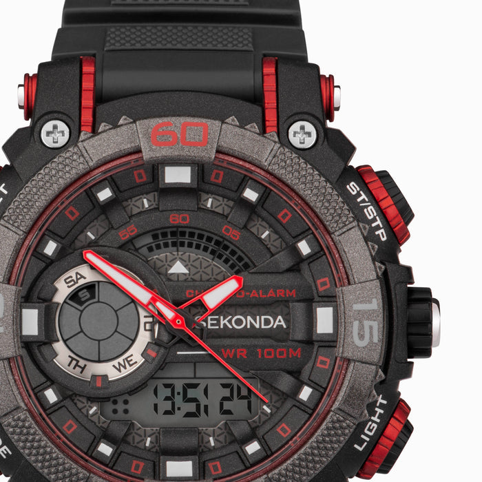 Sekonda Malvern Digital Men's Watch - Black Plastic Case & Strap