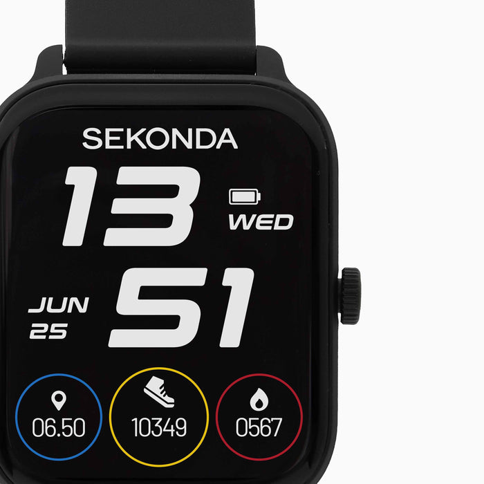 Sekonda Motion Go Smart Watch - Black Case and Silicone Strap