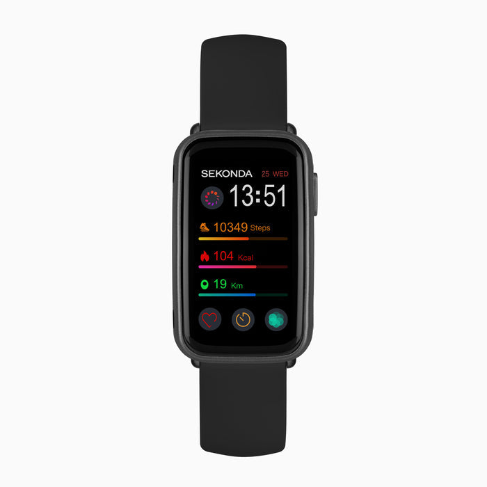 Sekonda Track Smart Watch - Black Case & Silicone Strap