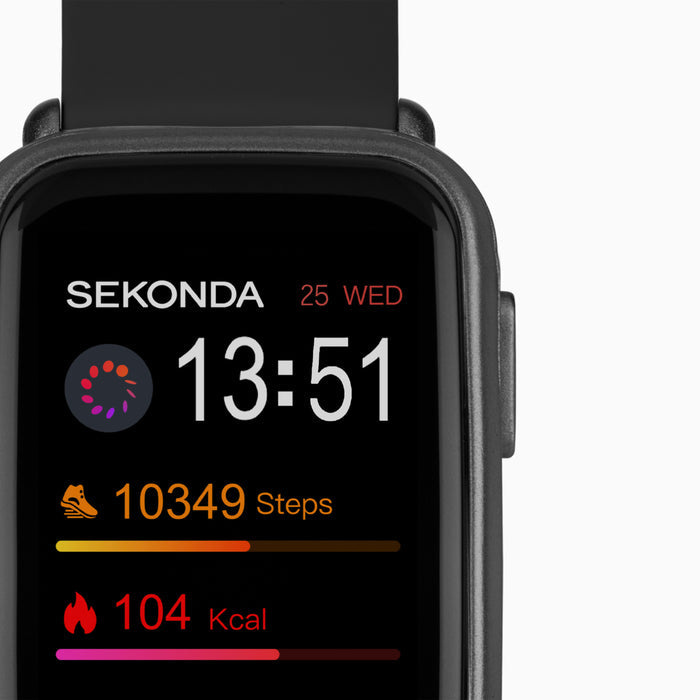 Sekonda Track Smart Watch - Black Case & Silicone Strap