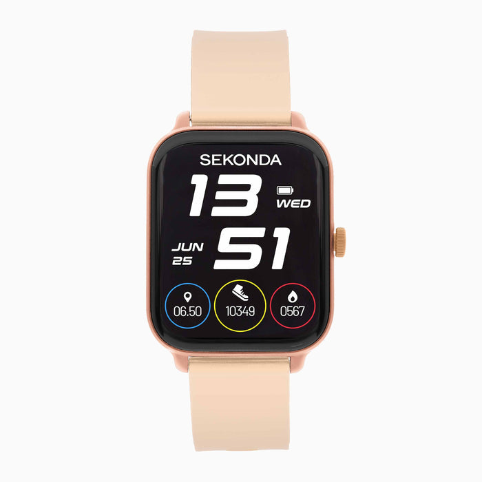 Sekonda Women's Motion Go Smart Watch - Rose Gold Case and Pink Silicone Strap