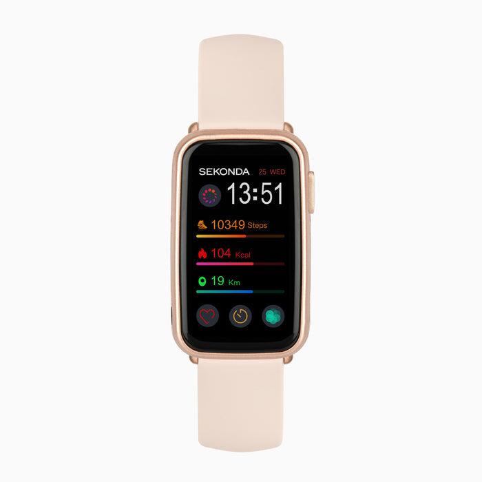 Sekonda Women's Track Smart Watch - Rose Gold Case & Pink Silicone Strap