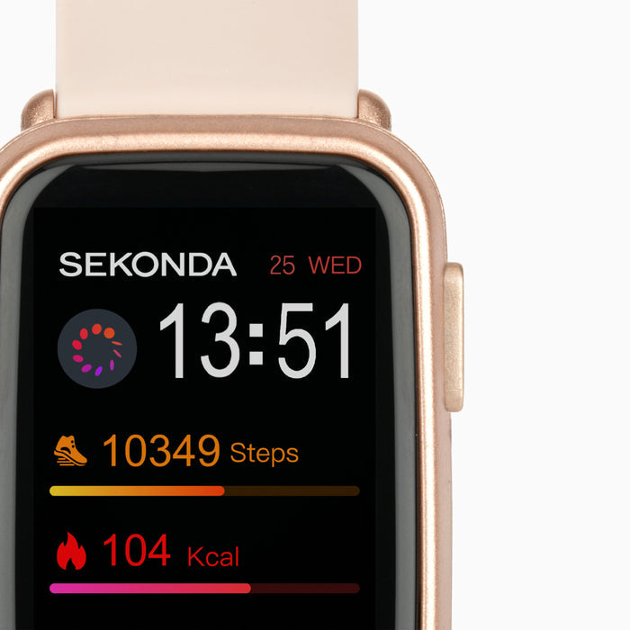 Sekonda Women's Track Smart Watch - Rose Gold Case & Pink Silicone Strap