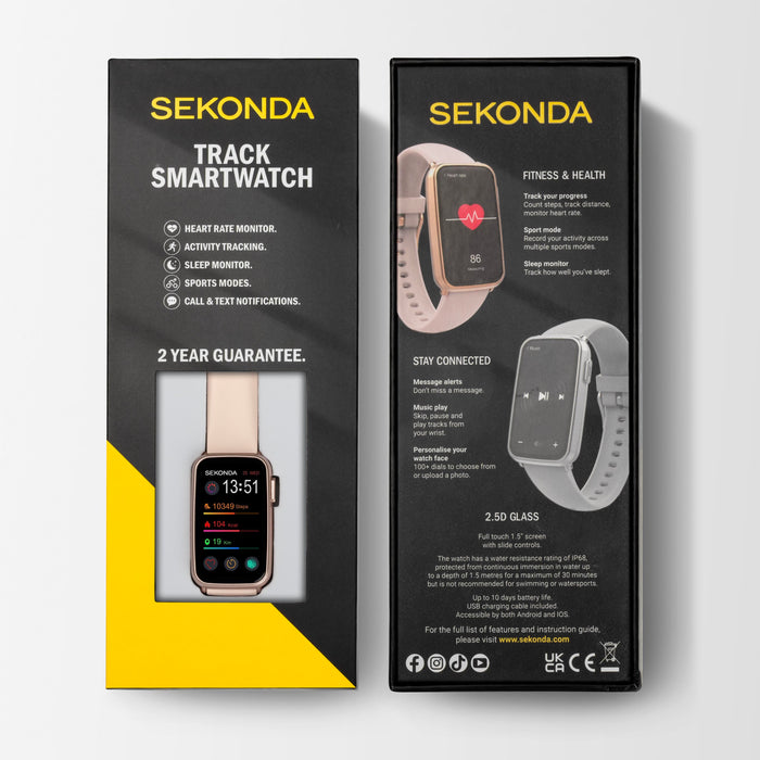 Sekonda Women's Track Smart Watch - Rose Gold Case & Pink Silicone Strap