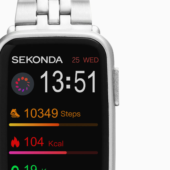 Sekonda Women's Track Smart Watch - Silver Case & Alloy Bracelet