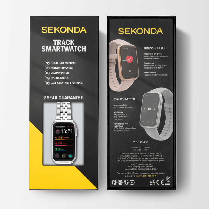 Sekonda Women's Track Smart Watch - Silver Case & Alloy Bracelet