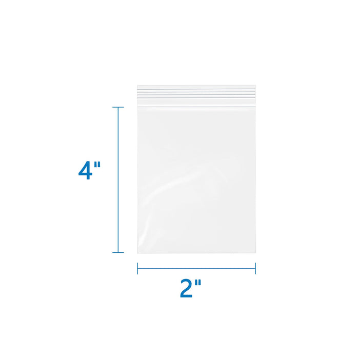 Small Clear Zip Bags 2 Mil 2" x 4" 500 Pack