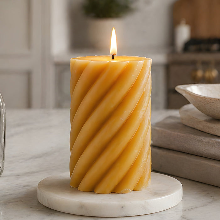 Spiral Pillar Beeswax Candle