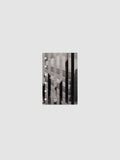 The vellum base layer of the Pocket Strips Planner Dashboard Duo laid flat, showing a greyscale photograph of a stack of books sliced into vertical strips and offset
