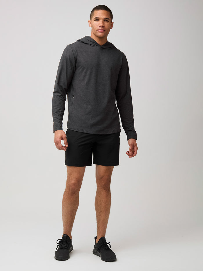 soft and cozy for any activity or daily wear # Men's Charcoal Tech Hoodie | Fresh Clean Threads
