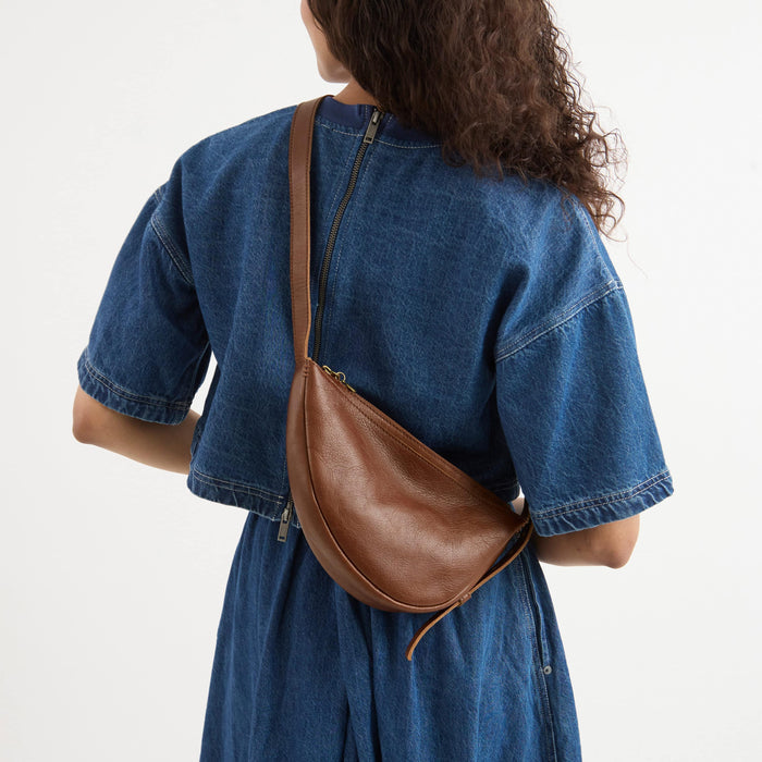 The Sak Tess Crescent Sling - Leather - Whiskey
