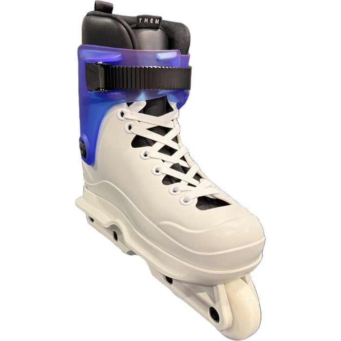 Them 901 White Transparent Blue Cuff Aggressive Skates
