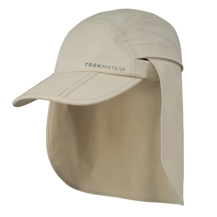 Trekmates Atacama Sun Cap with zip away Legionnaire's Flap - Linen