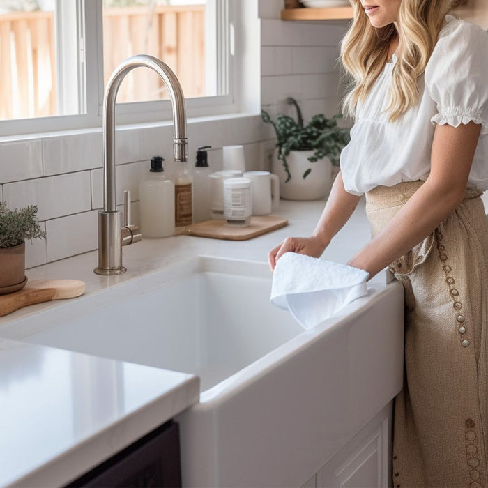 Turner White Fireclay 30" Single Bowl Farmhouse Undermount Kitchen Sink