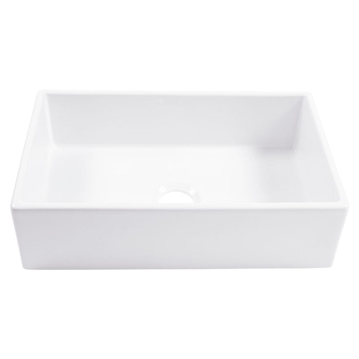Turner White Fireclay 30" Single Bowl Farmhouse Undermount Kitchen Sink