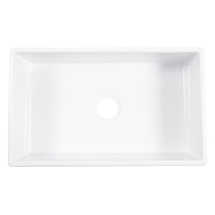 Turner White Fireclay 30" Single Bowl Farmhouse Undermount Kitchen Sink