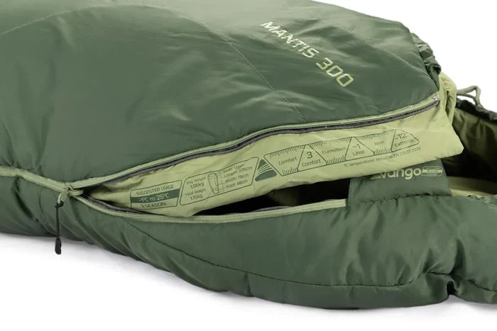 Vango Mantis 300 Lightweight 2-3 Season Sleeping Bag - Pine Green