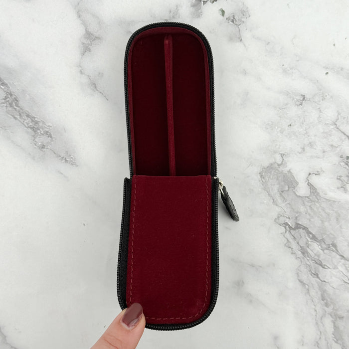 Visconti Leather 2 Pen Holder - Black