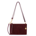 The Sak Vita Convertible Wristlet - Leather - Black Cherry Suede Woven