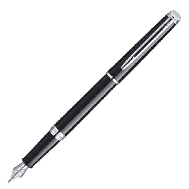 Waterman Hemisphere Fountain Pen - Black w/ Silver Trim | Atlas Stationers.