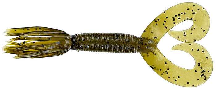 Gary Yamamoto Double Tail Hula Grub - 5 Inch Green Pumpkin Black