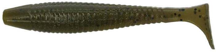 Gary Yamamoto Shibo Swimmer - 2.7 Inch - Green Pumpkin Black Flake