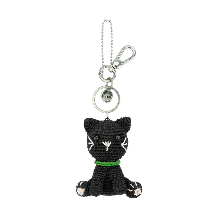 The Sak Yarnicharmz Dangle - Hand Crochet - Black Cat