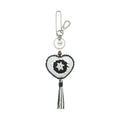 The Sak Yarnicharmz Dangle - Hand Crochet - Black Sparkle Patch Heart