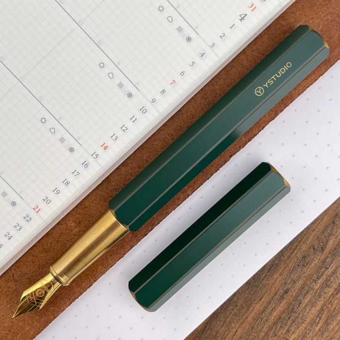 ystudio Classic Fountain Pen - Revolve Green