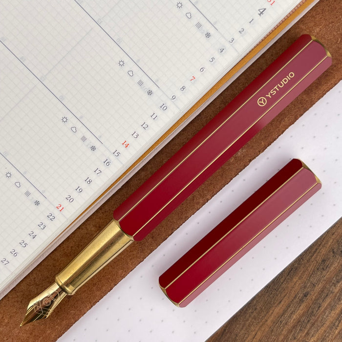 ystudio Classic Fountain Pen - Revolve Red