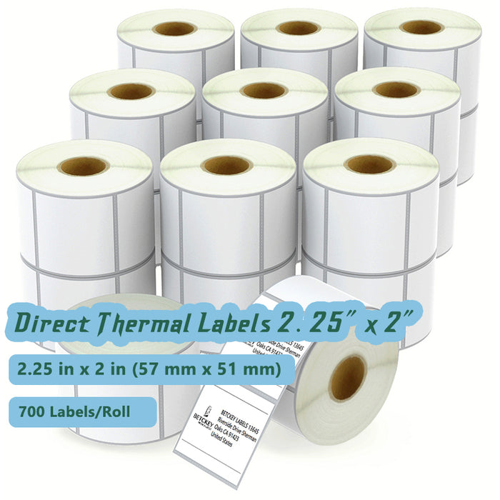 Zebra 2.25" x 2" Labels - 20 Rolls