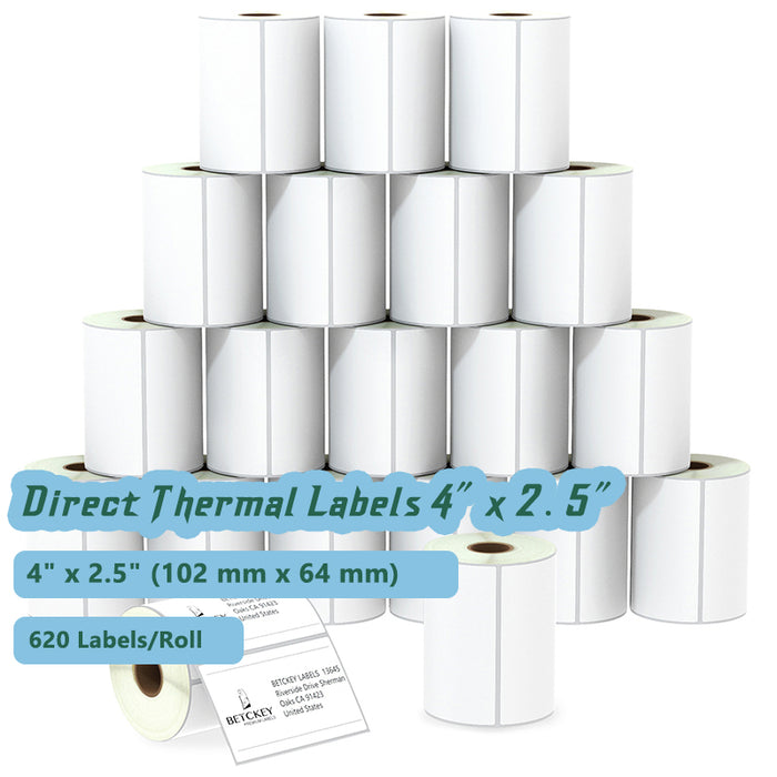 Zebra 4" x 2.5" Labels - 20 Rolls