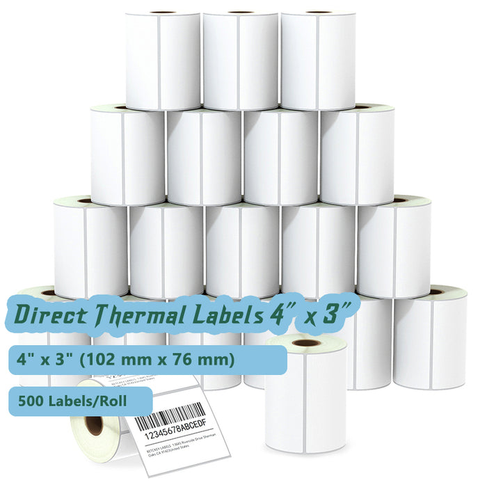 Zebra 4" x 3" Labels - 20 Rolls