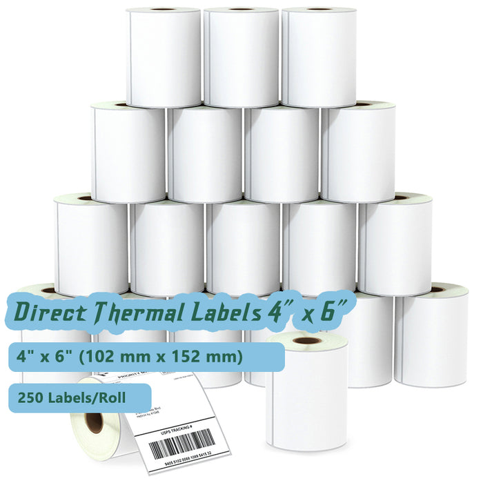 Zebra 4" x 6" Labels - 20 Rolls