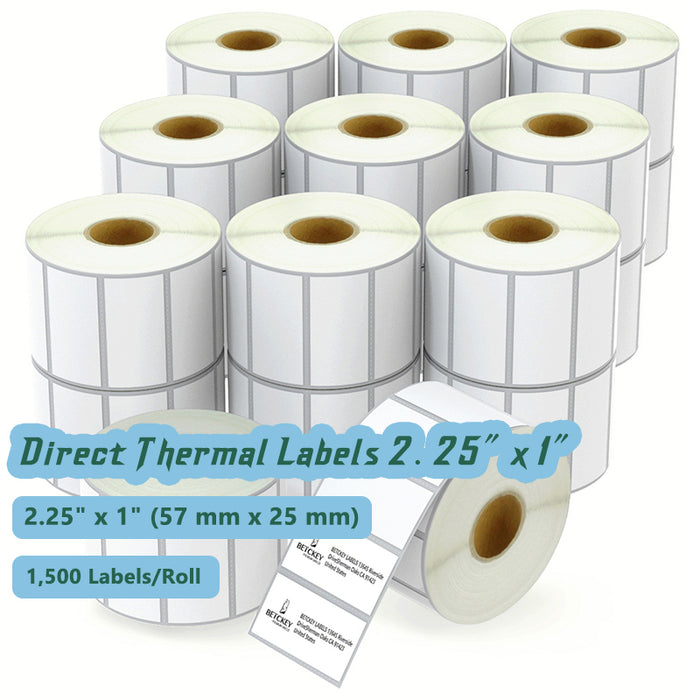 Zebra 2.25" x 1" Labels - 20 Rolls